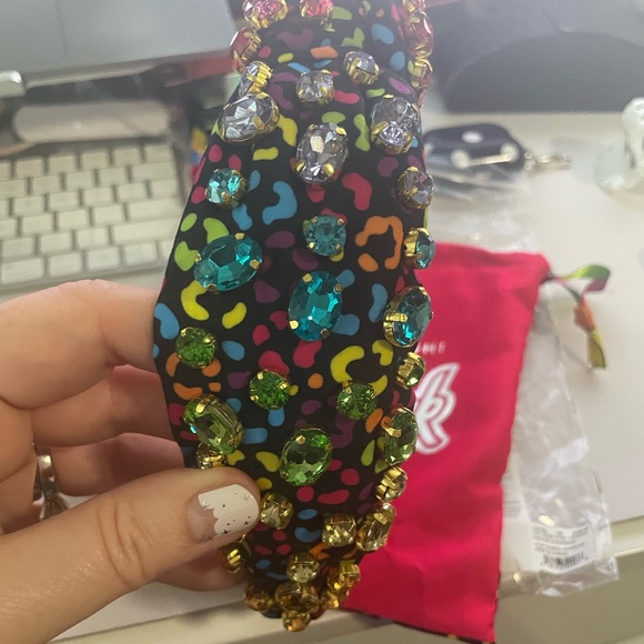 Lele Sadoughi x lisa frank bright rainbow leopard knot crystal headband new - Picture 11 of 17